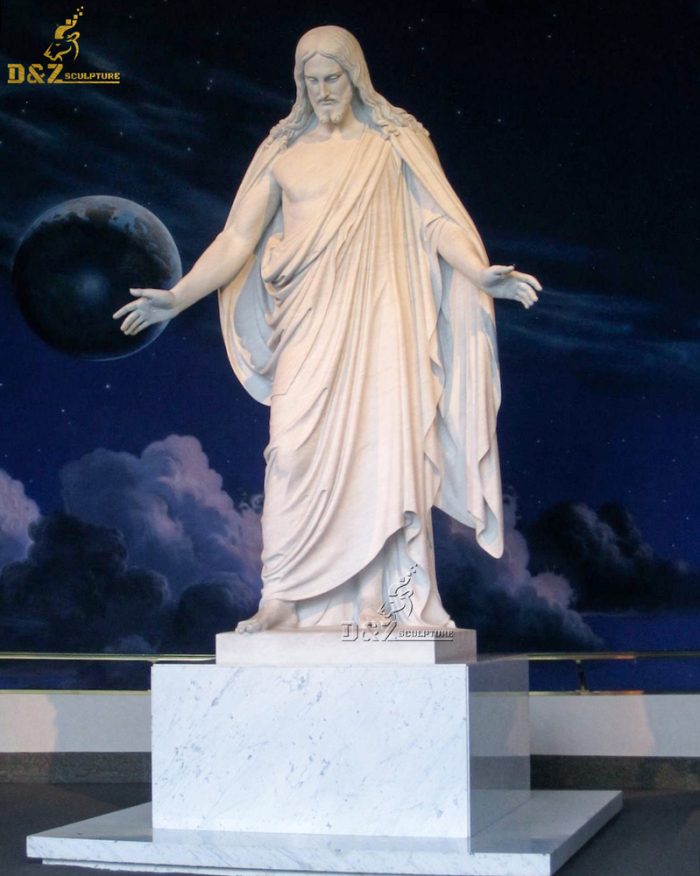 Church Decor Life Size White Marble Easter Jesus Statue DZM-1056