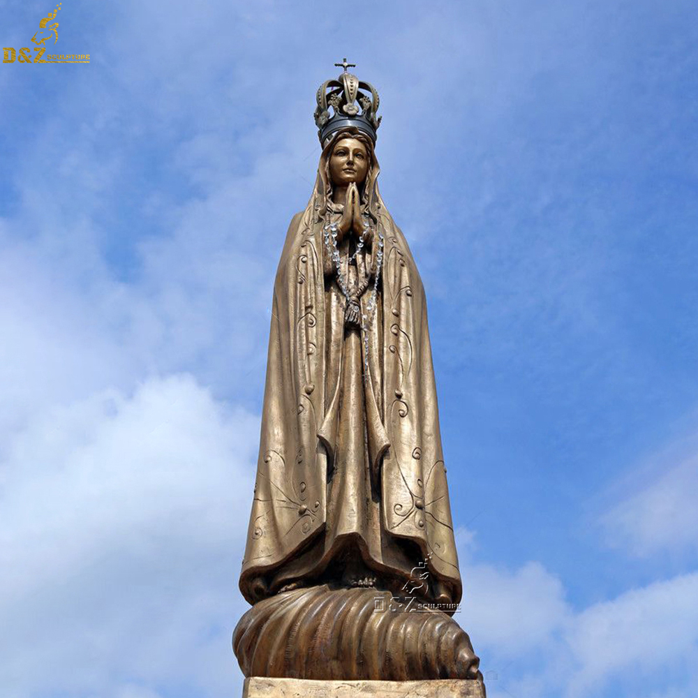 ChurchCustom Made Virgin Fatima With Crown Religious Bronze Statue DZB ...