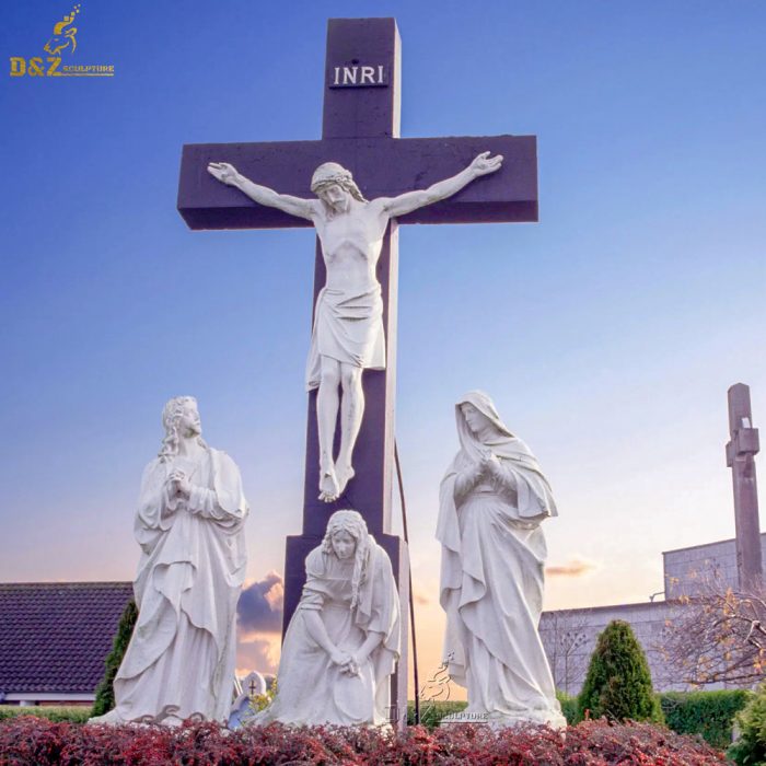 Jesus crucifix cross with 3 believer statue for souvenir and decoration DZM-1035