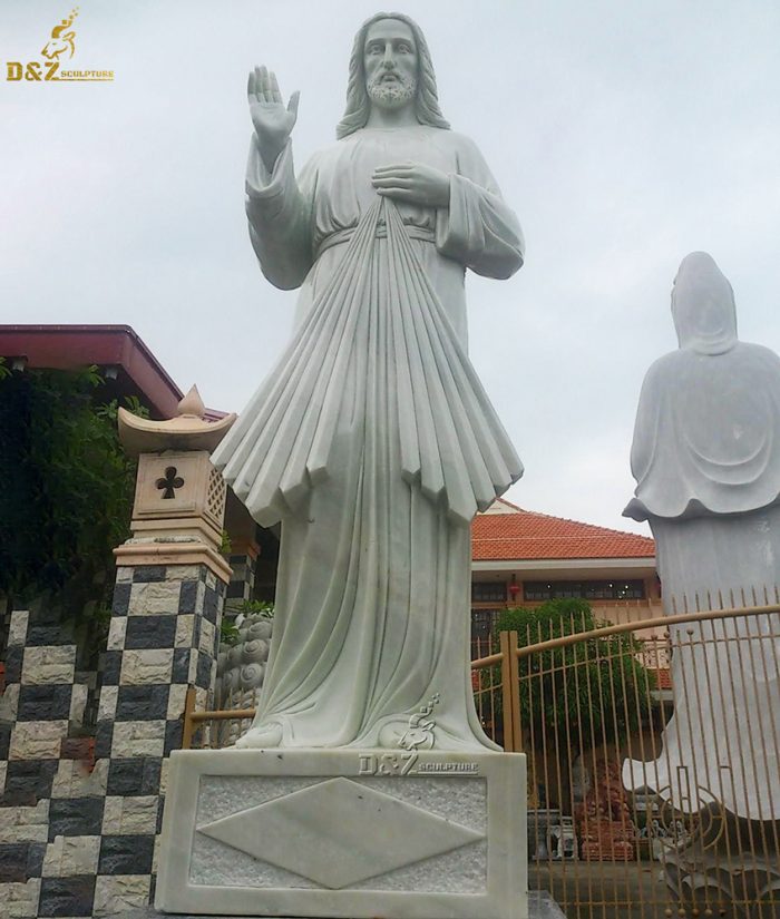 Natural hand carved marble big statue of Jesus Christ for churches and schools DZM-1014