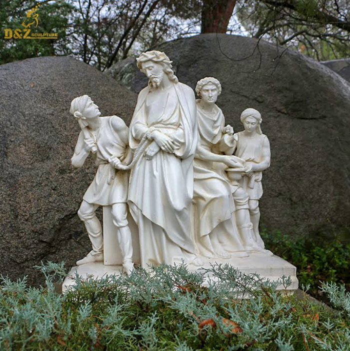 Outdoor Decor Good Friday Garden Jesus Suffers Religious Sculpture Of The marble Statue DZM-1058