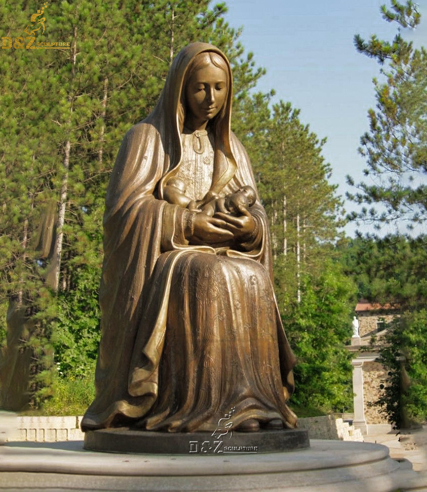 Outdoor Life Size Bronze Lady of Mary Statue Bronze Virgin Statue DZB