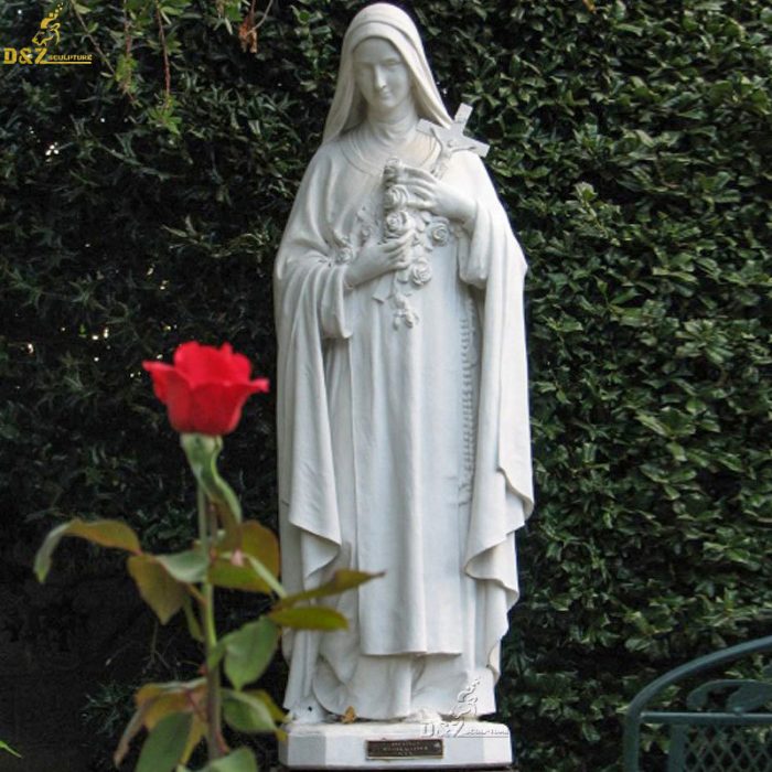 Catholic Figure Statue White Marble Saint Therese of Lisieux Statue DZM-1079