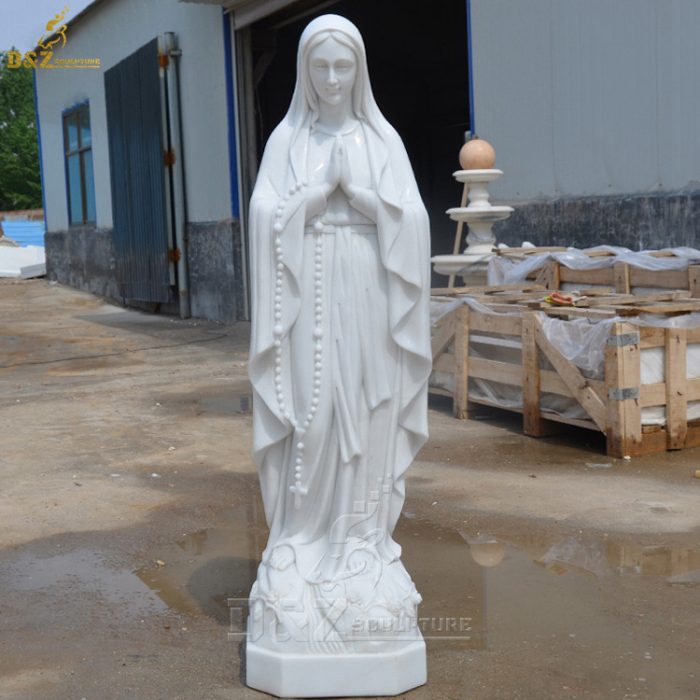 Church decoration life size catholic religious statues white marble virgin mary statues for sale DZM-1330