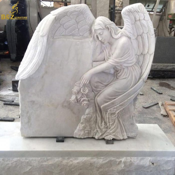 Classic Popular Unique Stone Memorial Marble Tombstone with Angel DZM-1305