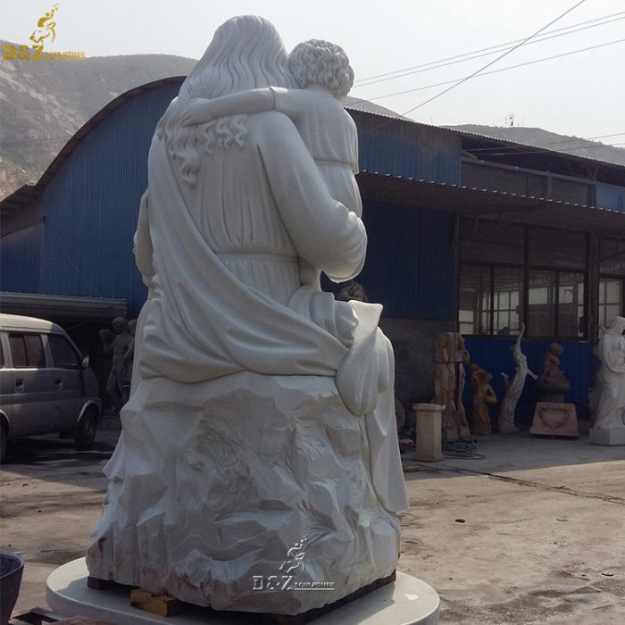 Classic life size marble jesus with children statue DZM-1270