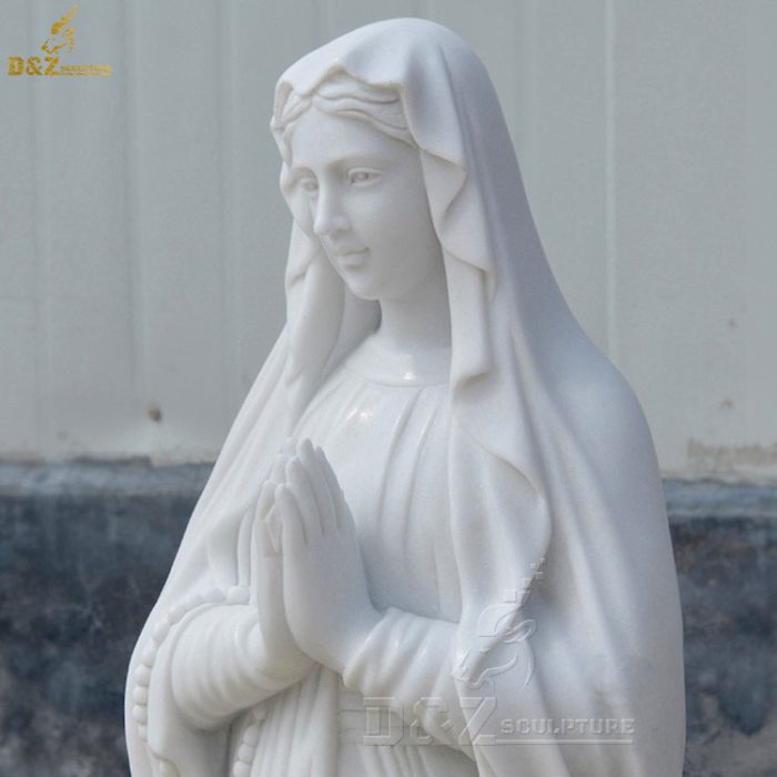 Customized Size Religious Marble Figure Christian Virgin Mary Statue Sculpture Decoration For Church DZM-1335