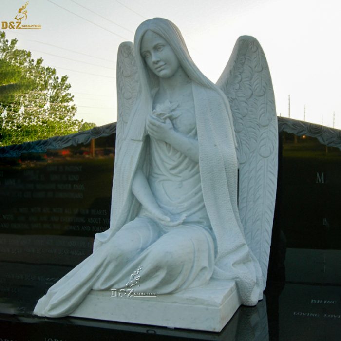 Customized garden large marble angel statues wholesale DZM-1226