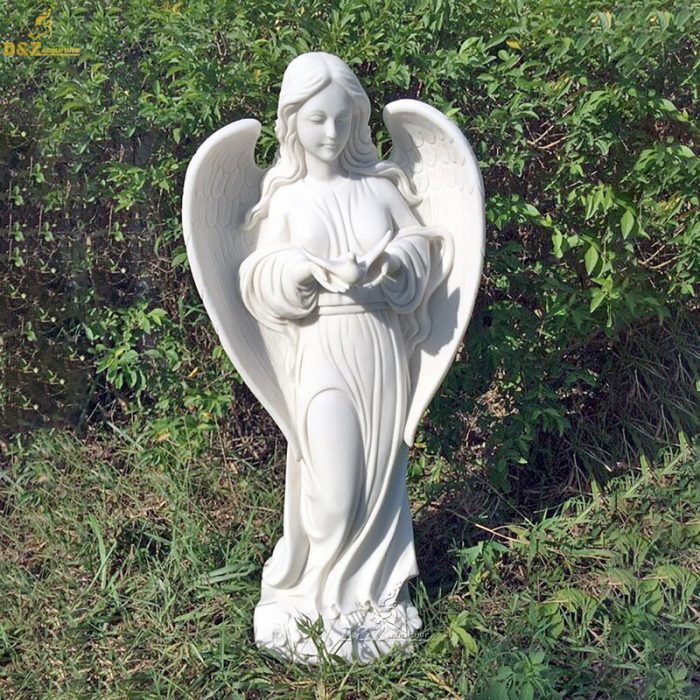 Decorative Life Size White Marble Garden Angel Statue DZM-1225