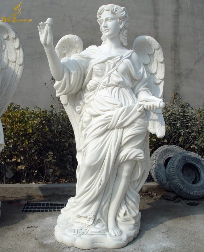 European Female Lady Musical Angel Statue Sculpture For Courtyard Villa Home Decoration DZM-1242