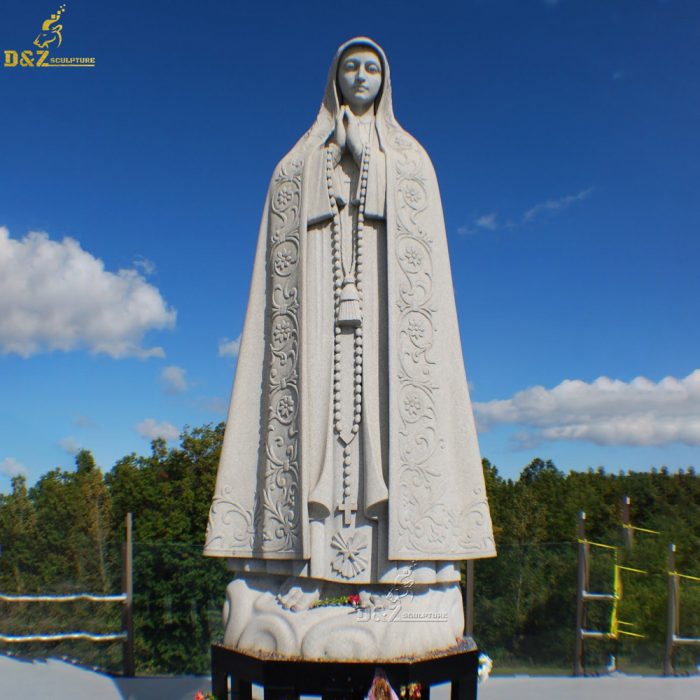 Factory Price Life Size Natural White Marble Virgin Mary Statue DZM-1137