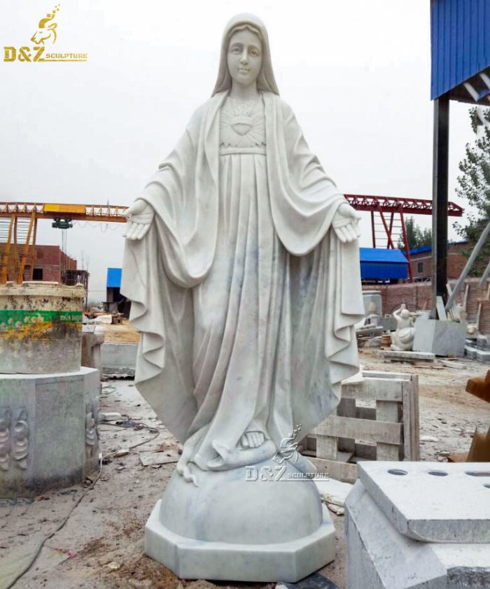 Factory Supply Hand Carved Religious Craft Mother Virgin Mary Marble Statues DZM-1166