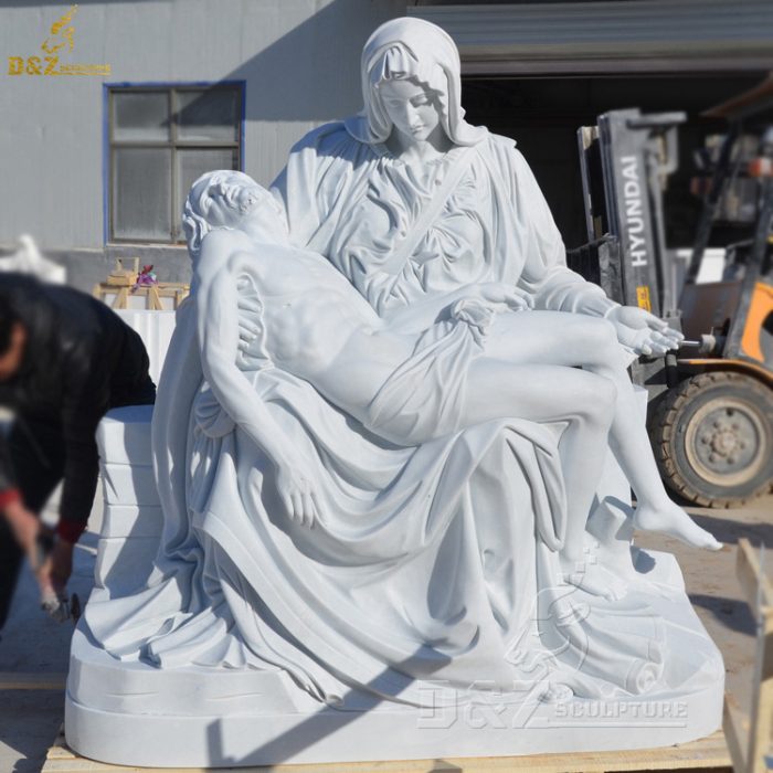 Famous Large Carving Mourning Christ Sculpture Marble Virgin Mary holding Jesus statue DZM-1339