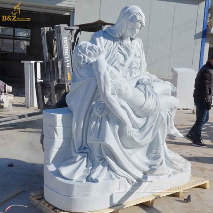 Famous Large Carving Mourning Christ Sculpture Marble Virgin Mary holding Jesus statue DZM-1339