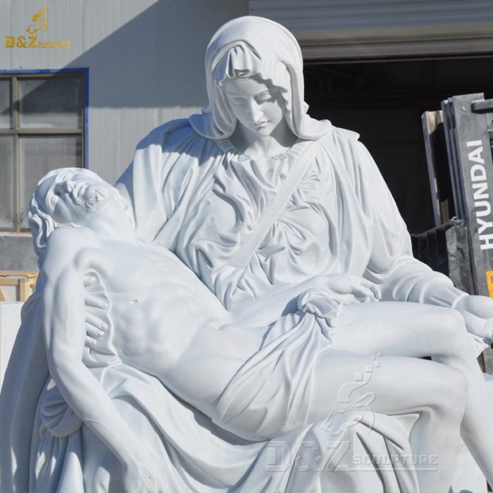 Famous Large Carving Mourning Christ Sculpture Marble Virgin Mary holding Jesus statue DZM-1339