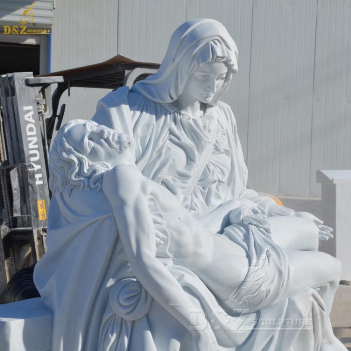 Famous Large Carving Mourning Christ Sculpture Marble Virgin Mary holding Jesus statue DZM-1339