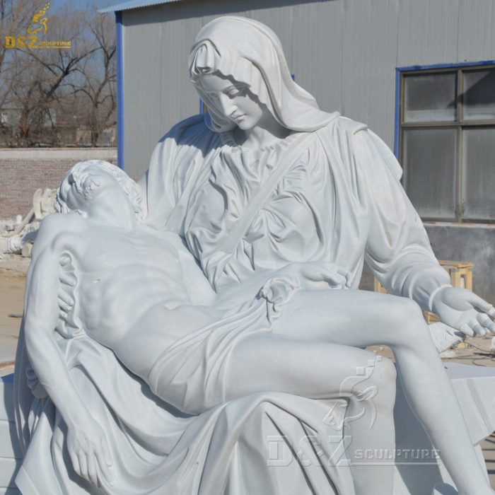 Famous Large Carving Mourning Christ Sculpture Marble Virgin Mary holding Jesus statue DZM-1339