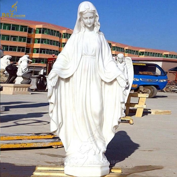 Famous Sculpture Hand Carved Marble Image Of The Virgin Mary DZM-1340