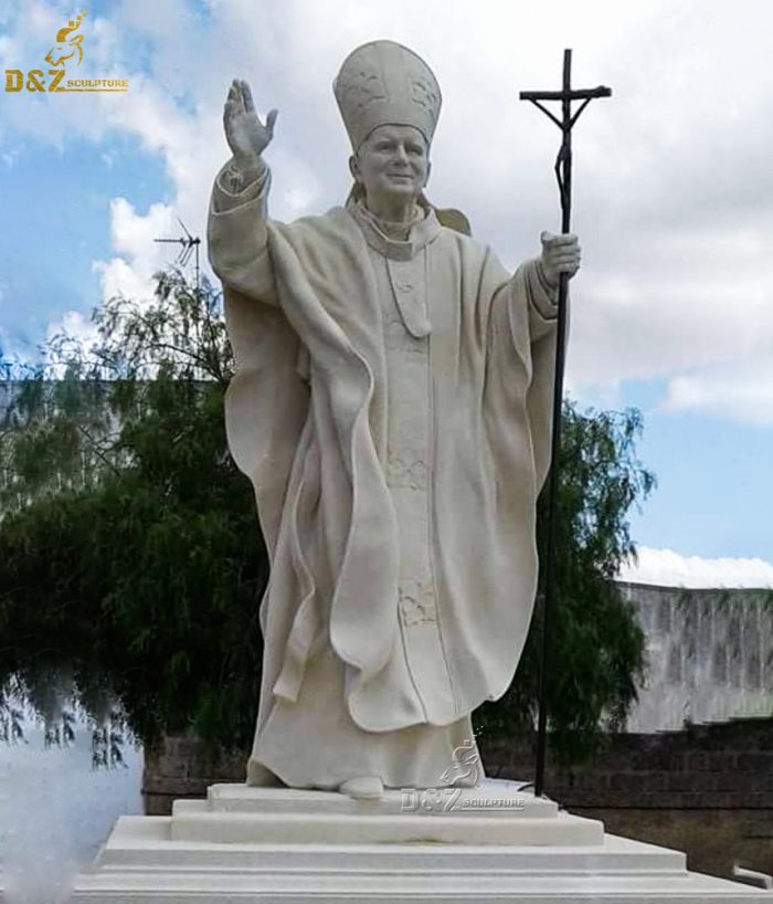 Famous roman catholic pope john paul ii marble sculpture DM-1113