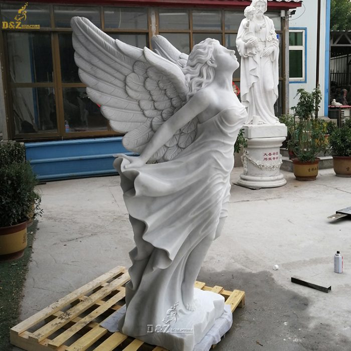 Garden Natural Marble Flying Angel Statue for Sale DZM-1241