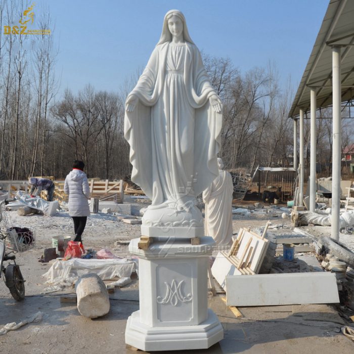 Garden decoration white marble large Mary statue sculptures DZM-1341