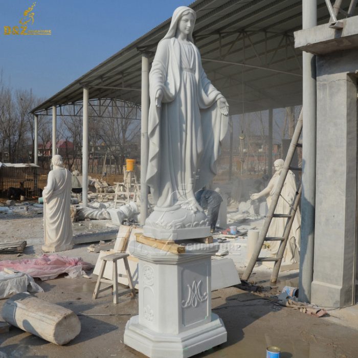 Garden decoration white marble large Mary statue sculptures DZM-1341