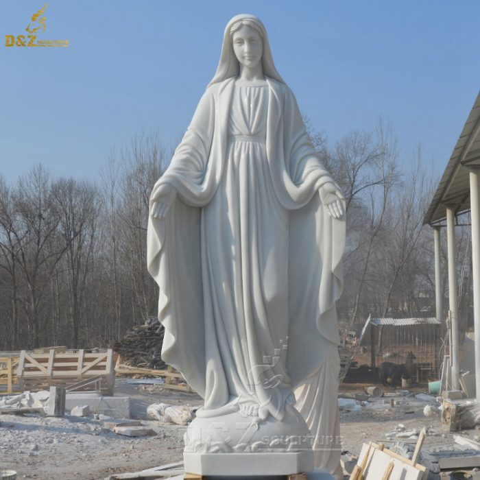 Garden decoration white marble large Mary statue sculptures DZM-1341