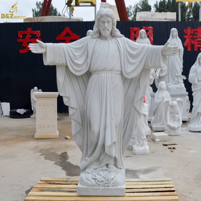 Handmade Customized White Marble Life-Size Christ Statue Jesus Statue DZM-1279