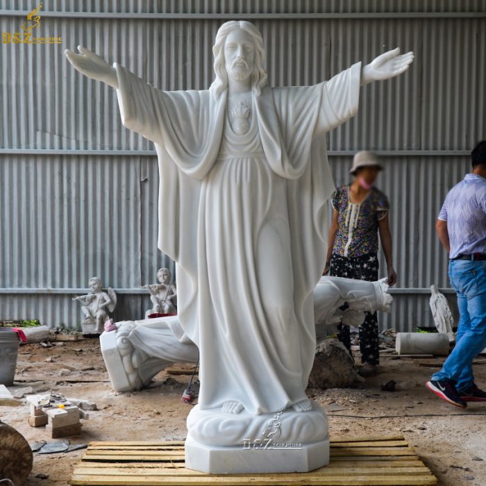 High Quality White Marble Jesus Statue Religious Life Size Jesus Statue DZM-1280