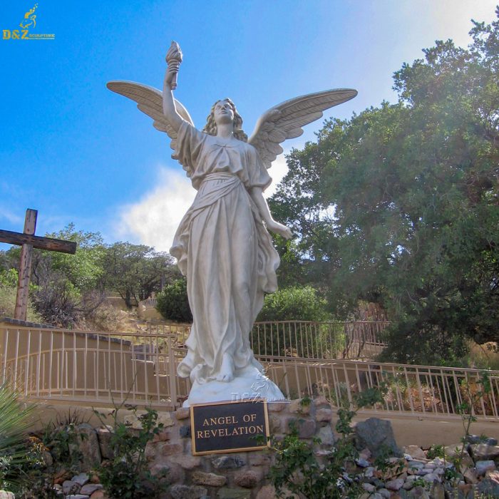 High quality beautiful standing angel stone statue DZM-1215