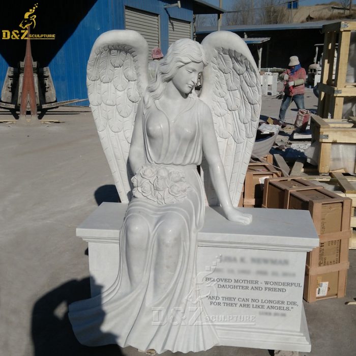 High quality modern angel engraving headstone designs DZM-1315