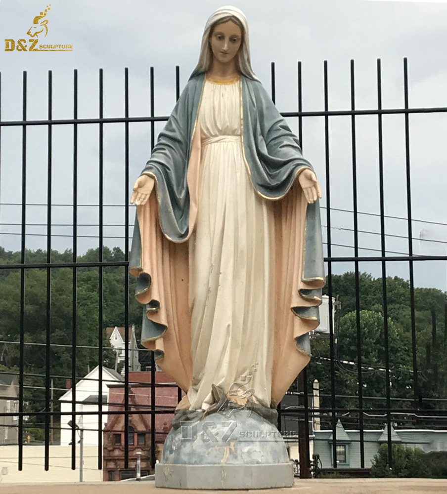 Hot Sale Outdoor Lifesize Fiberglass Religious Statues Resin Virgin