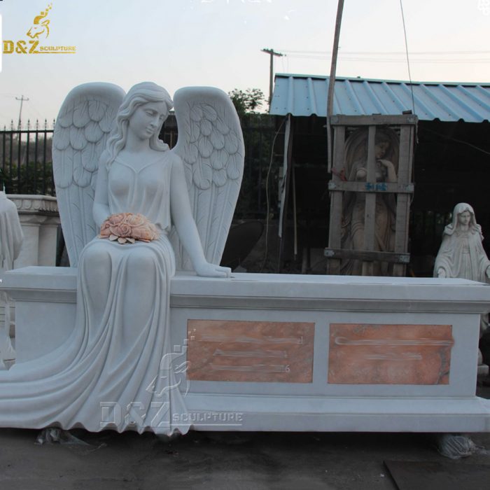 Hot sale engraving angel gravestone headstones for cemetery DZM-1316