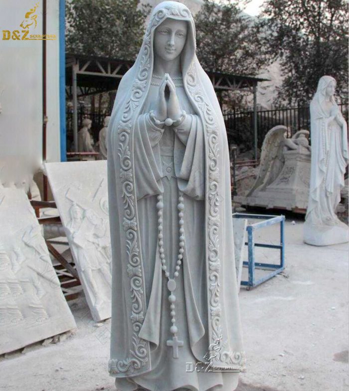 Large Hand Carved Marble Virgin Mary Statue DZM-1174