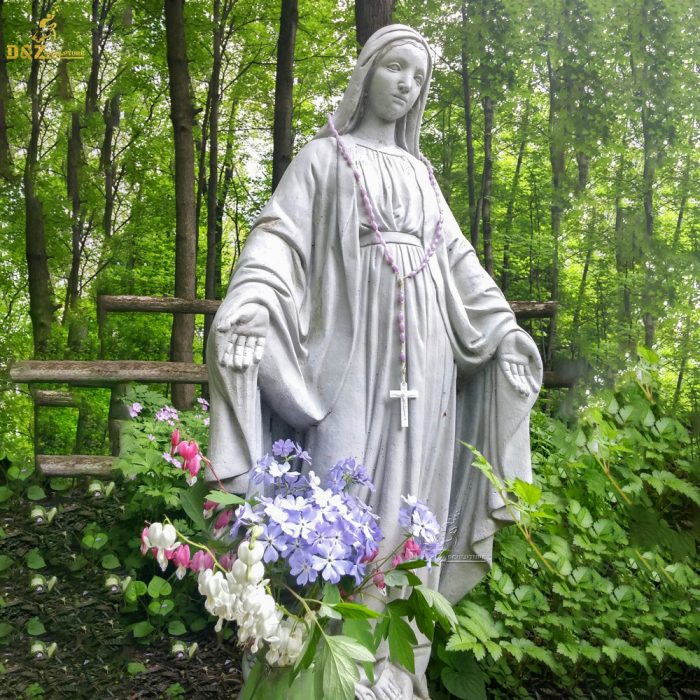 Life Size Outdoor Stone Blessed Virgin Mary Statue For Decoration DZM-1182