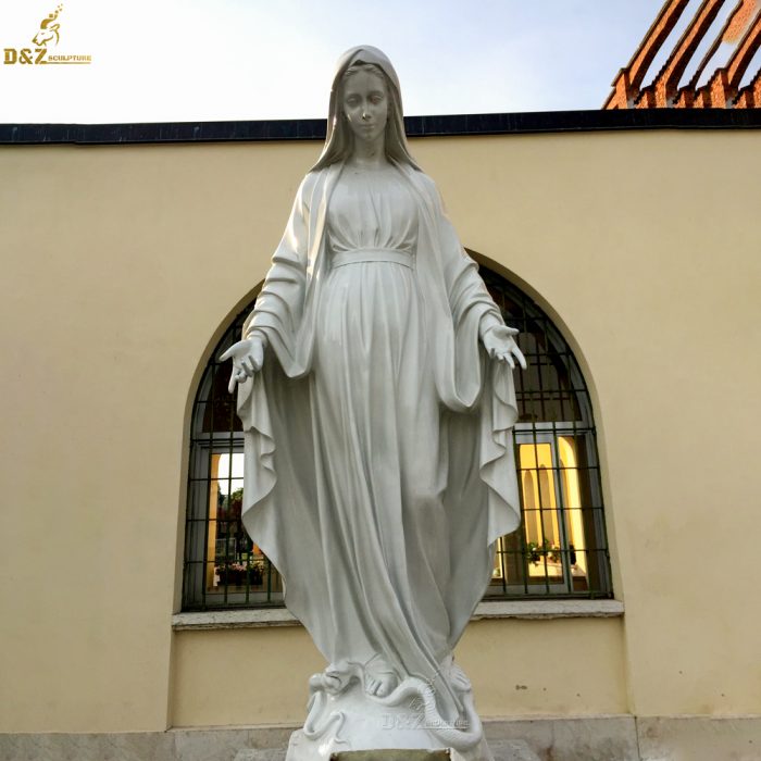 Life size religious stone marble figure Christian virgin Mary statue sculpture decoration for church DZM-1124