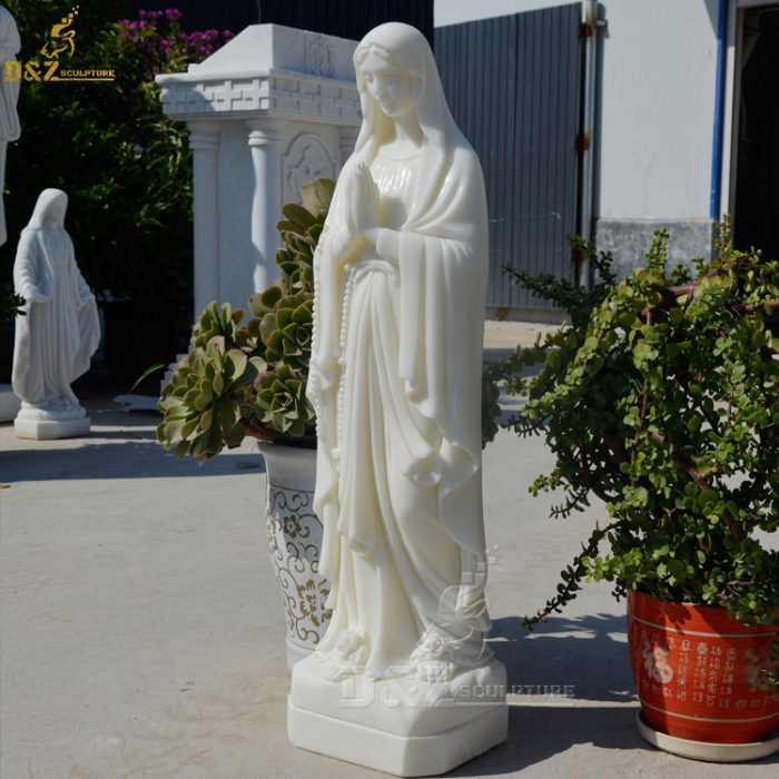 Life size religious theme stone marble holy Virgin Mary for church home decoration DZM-1349