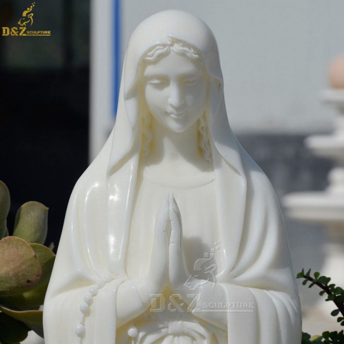 Life size religious theme stone marble holy Virgin Mary for church home decoration DZM-1349