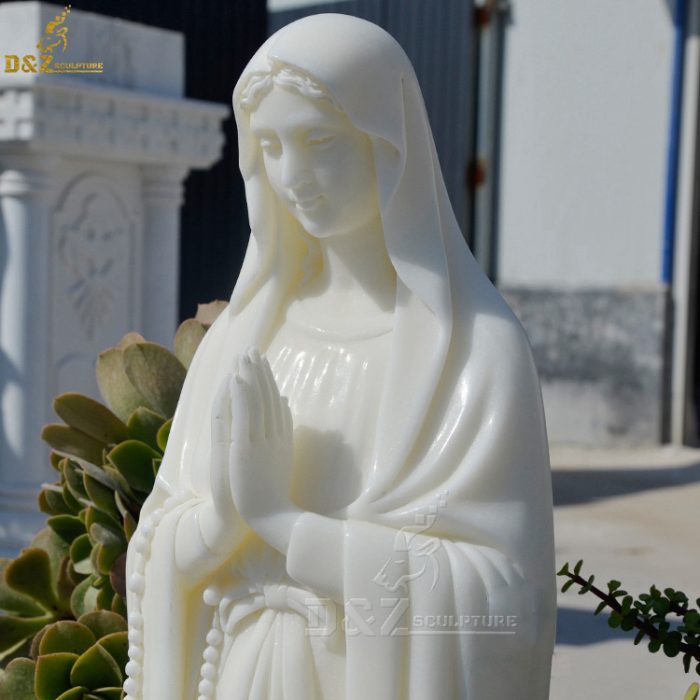 Life size religious theme stone marble holy Virgin Mary for church home decoration DZM-1349