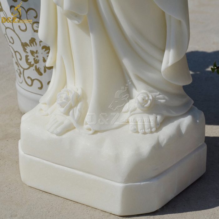 Life size religious theme stone marble holy Virgin Mary for church home decoration DZM-1349