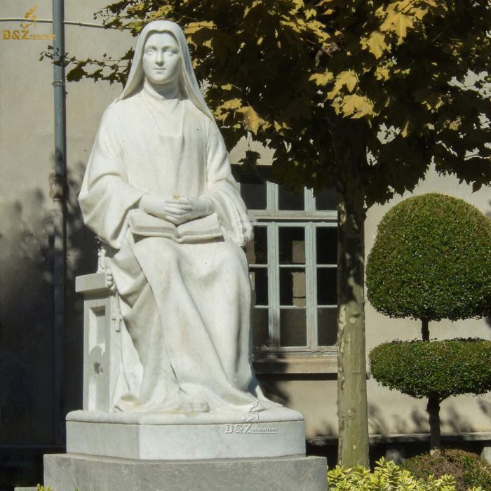 Marble statue saint therese park religious beautiful sculpture catholic saint DZM-1077