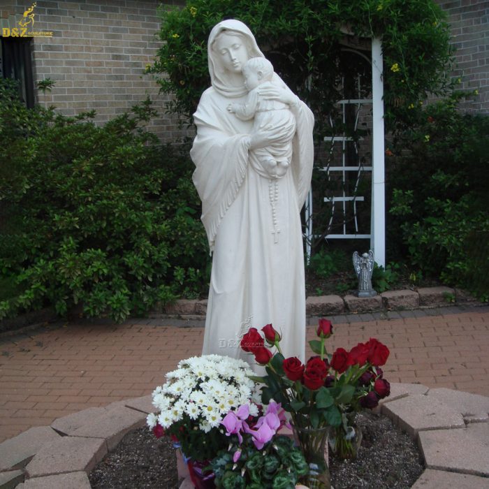 Mother Mary Sculpture Natural Marble Large Virgin Mary Garden Statue DZM-1141