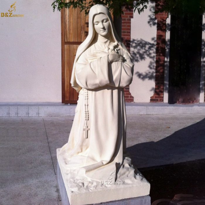 Natural White Marble Saint Theresa Prayer Sculpture DZM-1084