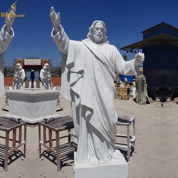 Natural hand carved marble Jesus sculpture for churches and schools DZM-1286