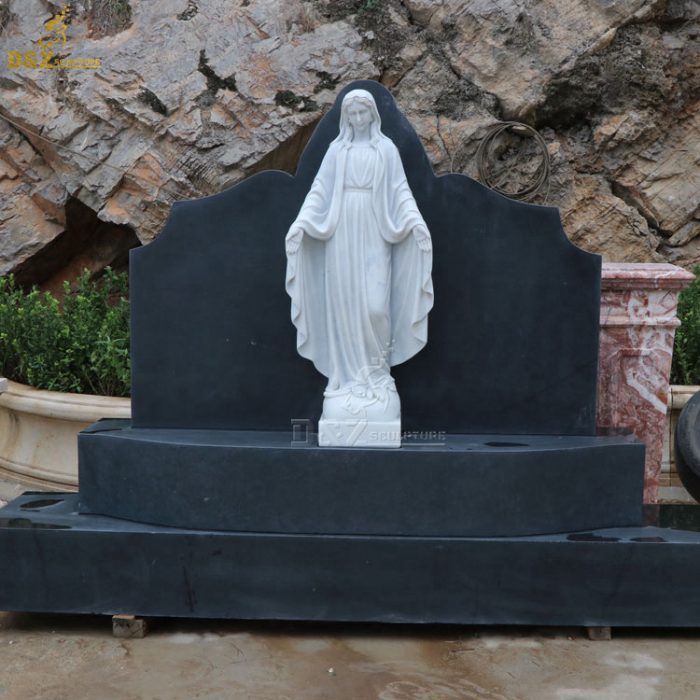 Outdoor Decorative Natural White Marble Mary Sculpture for Sale DZM-1355