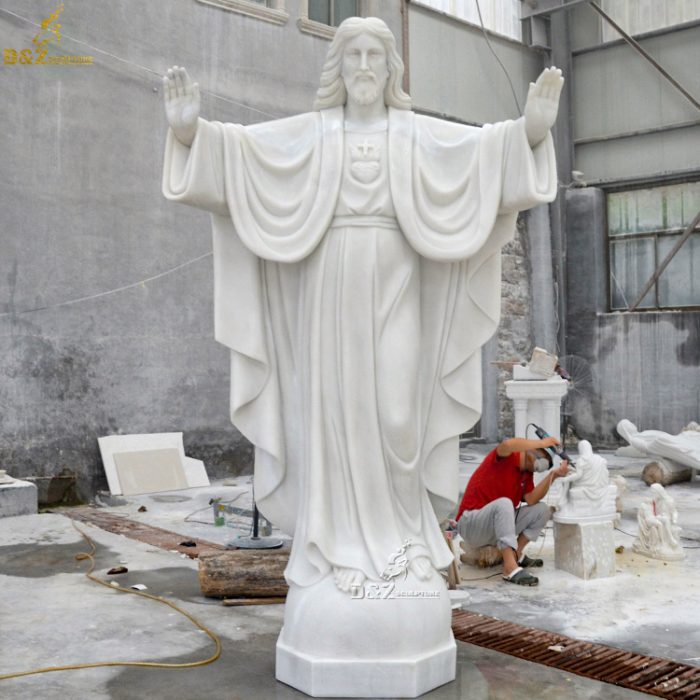 Outdoor garden decoration famous religious marble Jesus Christ sculpture natural stone statue of Jesus DZM-1287