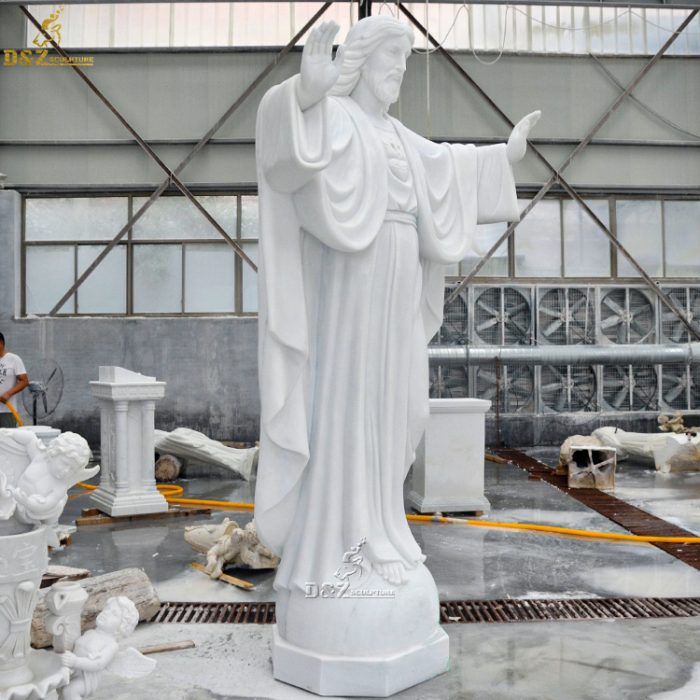 Outdoor garden decoration famous religious marble Jesus Christ sculpture natural stone statue of Jesus DZM-1287