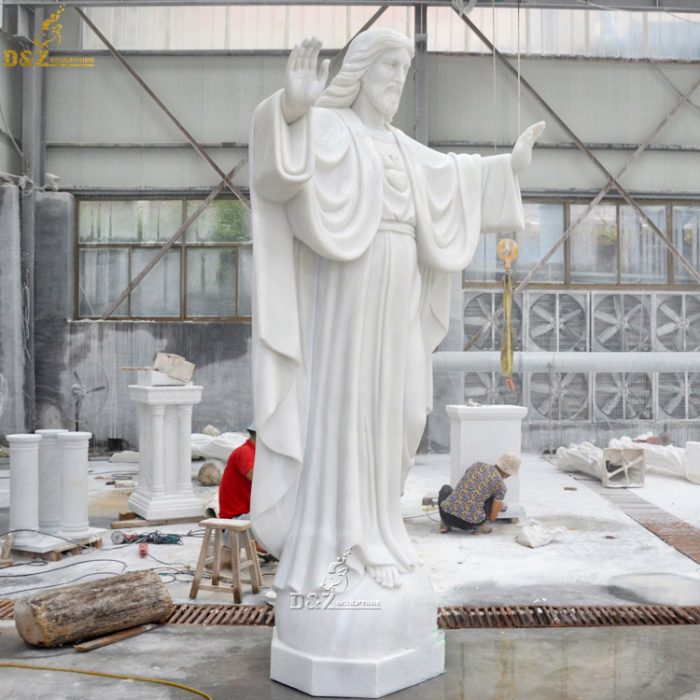 Outdoor garden decoration famous religious marble Jesus Christ sculpture natural stone statue of Jesus DZM-1287