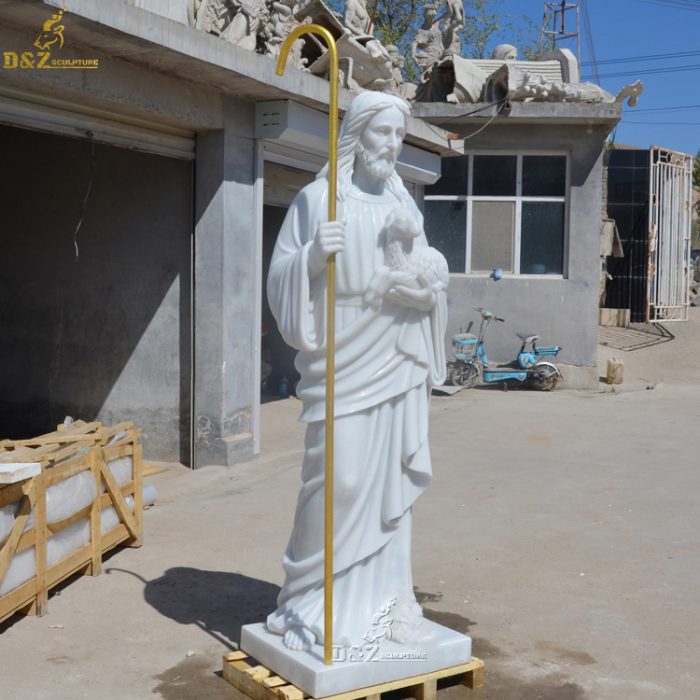 Outdoor statue of life size Jesus Christ the God Shepherd DZM-1290