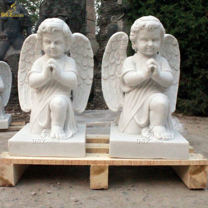 Tombstone Antique Angel Sculpture Cemetery Decoration Praying Angel Statues DZM-1252